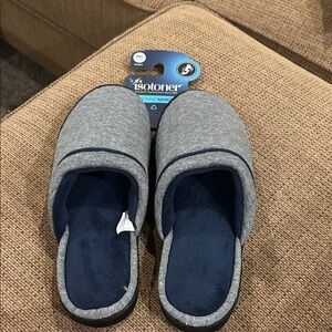 Isotoner Charcoal and Navy Slippers